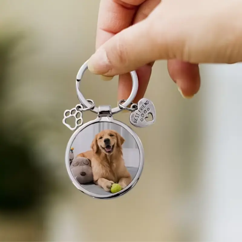 .breloc personalizat rotund, poza/ text din metal, model ya-05 05